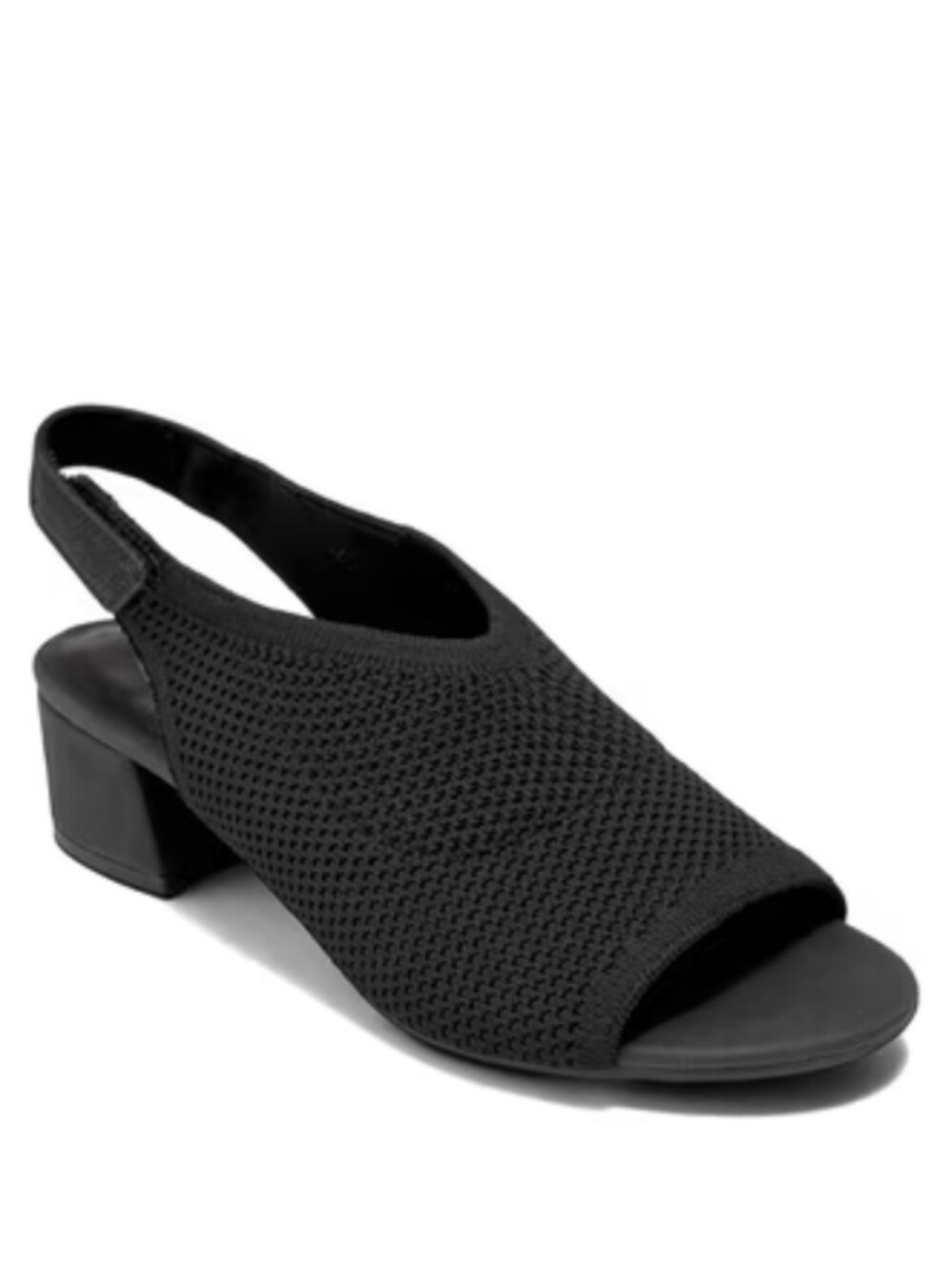 New Taryn Rose Black Knit Slingback Heel Sandals Size Woman's 8.5
